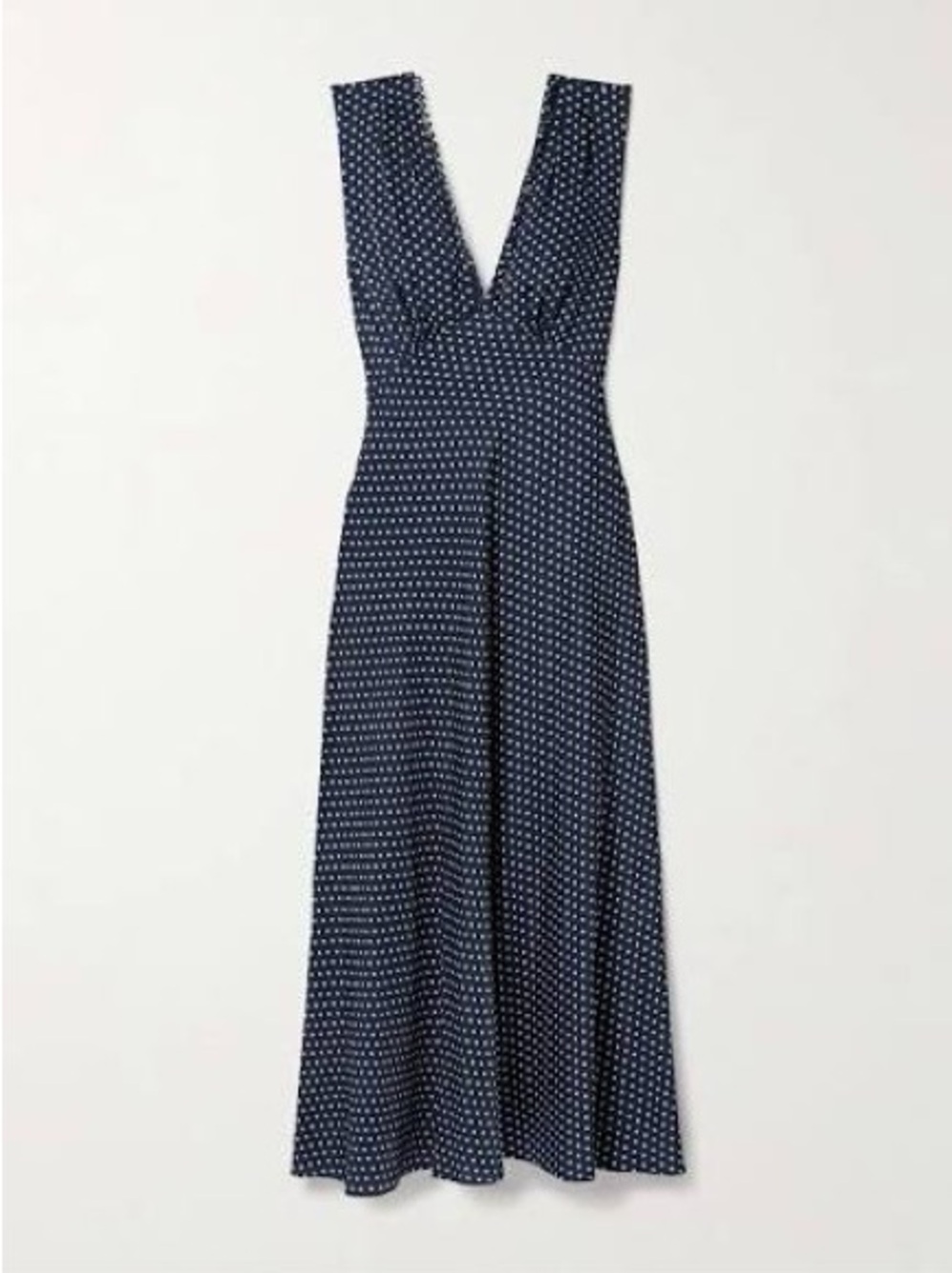 NWT Doen Tahlia belted polka-dot silk-blend twill midi dress - Picture 5 of 8